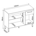 Ver imagem 4 de Buffet Balcão Gabinete Com Tampo 120 cm 3 Portas Amêndola/ Branco