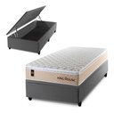 Ver imagem 1 de Cama Box Baú Solteiro Alford com Colchão Molas Ensacadas 88x188x73 Cinza