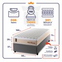Ver imagem 3 de Cama Box Baú Solteiro Alford com Colchão Molas Ensacadas 88x188x73 Cinza