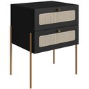 Ver imagem 4 de Cabeceira Solteiro 90cm e 1 Mesa Lateral 2 Gavetas Industrial Indy A03 Nero - Lyam Decor