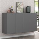 Ver imagem 6 de Aparador Buffet 4 Portas Suspenso Veneza Multimóveis V3594 Grafite Grafite