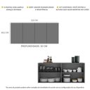 Ver imagem 5 de Aparador Buffet 4 Portas Suspenso Veneza Multimóveis V3594 Grafite Grafite