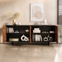 Ver imagem 6 de Balcão Sala Buffet Madeira 180 cm Preto Castanho 4 Portas Arto