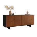 Ver imagem 4 de Balcão Sala Buffet Madeira 180 cm Preto Castanho 4 Portas Arto