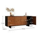 Ver imagem 3 de Balcão Sala Buffet Madeira 180 cm Preto Castanho 4 Portas Arto Idimex