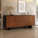 Ver imagem 2 de Balcão Sala Buffet Madeira 180 cm Preto Castanho 4 Portas Arto