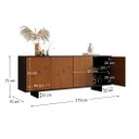 Ver imagem 3 de Balcão Sala Buffet Madeira 180 cm Preto Castanho 4 Portas Arto