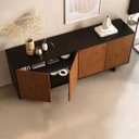 Ver imagem 7 de Balcão Sala Buffet Madeira 180 cm Preto Castanho 4 Portas Arto
