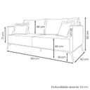 Ver imagem 4 de Sofá 2 Lugares 1,80m Estofado em Linho Cinza com Pés Metálicos - Living Lucadi Home