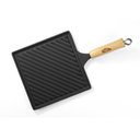 Ver imagem 2 de Bifeteira Grill Quadrada Cabo Madeira Panela Mineira 22x22cm