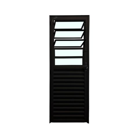 Porta Basculante de Alumínio Preto 210x80 Lado Direito Linha 25