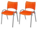 Ver imagem 2 de Cadeira Iso Base Cinza Escola, Escritório - Kit 2 Un