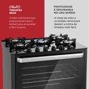 Ver imagem 7 de Fogão de Piso a Gás Fischer 5 Bocas Fit Line Trempe Iron Bivolt Preto