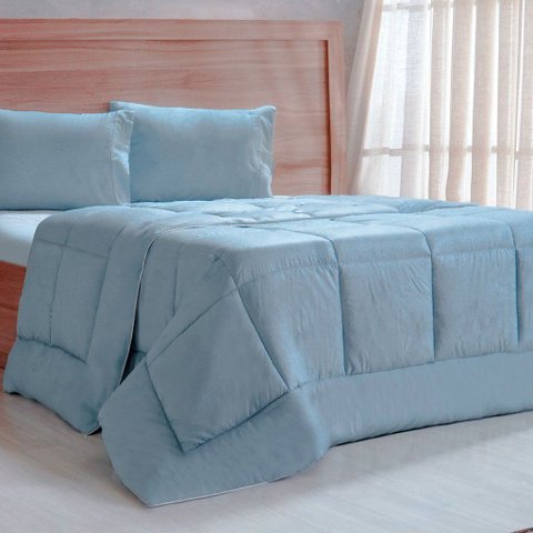 Edredom Prime Queen 3d Embossed 220x240cm Bruma Azul