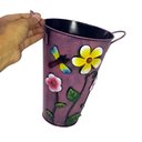 Ver imagem 5 de Balde Vaso Metal Enfeite com Alça Jardim Quintal Varanda Flor Libelula Rosa (balde-26)