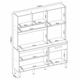 Cozinha Compacta Alamo 6 Portas e 1 Gaveta Amêndola/Branco - Demóbile - 4