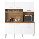 Ver imagem 1 de Cozinha Compacta Alamo 6 Portas e 1 Gaveta Amêndola/branco - Demóbile