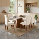 Ver imagem 1 de Conjunto Sala de Jantar Mesa 1,60m Moove 6 Cadeiras Milano Viero