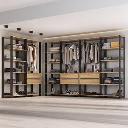Guarda-Roupas Closet Modulado 405cm 6 Peças com 6 Gavetas e Cabideiros Multimóveis MP4322  - 1