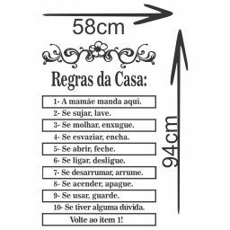 Adesivo de Parede Decorativo Frase Regras da Casa Numerada - 3