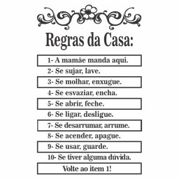 Adesivo de Parede Decorativo Frase Regras da Casa Numerada - 1