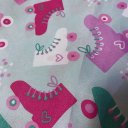 Ver imagem 2 de Jogo de Lençol Infantil 3 Peças 180 Fios Poliéster Estampado Corttex Patins Rosa