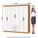 Ver imagem 3 de Guarda-Roupa 6 Portas 2 Gavetas Aurora Branco/Cinamomo