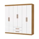 Ver imagem 2 de Guarda-Roupa 6 Portas 2 Gavetas Aurora Branco/Cinamomo