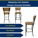 Ver imagem 4 de Kit 2 Banquetas Olivia - Altura 65cm para Bar e Cozinha Preta com Assento Confortável Cor Caramelo e