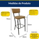 Ver imagem 5 de Kit 2 Banquetas Olivia - Altura 65cm para Bar e Cozinha Preta com Assento Confortável Cor Caramelo e