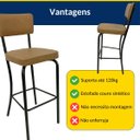 Ver imagem 6 de Kit 2 Banquetas Olivia - Altura 65cm para Bar e Cozinha Preta com Assento Confortável Cor Caramelo e