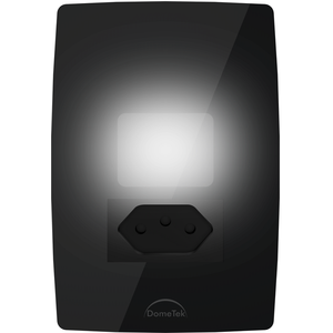 Luminária Luz de Emergência Led + Tomada 20a Embutir 4x2 Preto Dometek Diamond 4x2