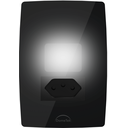 Ver imagem 1 de Luminária Luz de Emergência Led + Tomada 20a Embutir 4x2 Preto Dometek Diamond 4x2