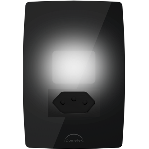 Luminária Luz de Emergência Led + Tomada 20a Embutir 4x2 Preto Dometek Diamond 4x2