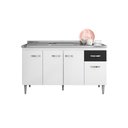 Ver imagem 4 de Balcão de Pia Gabriela 150cm Branco Preto Ajl Móveis