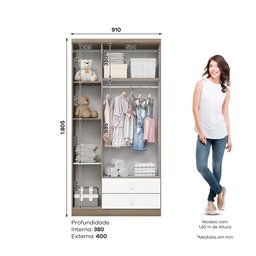 Quarto de Bebê com Guarda-Roupa 3 Portas Cômoda e Berço Faz de Conta Espresso Móveis - 3