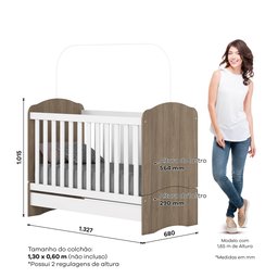 Quarto de Bebê com Guarda-Roupa 3 Portas Cômoda e Berço Faz de Conta Espresso Móveis - 4