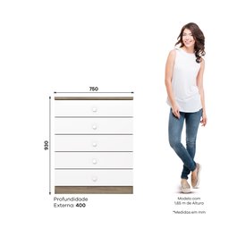 Quarto de Bebê com Guarda-Roupa 3 Portas Cômoda e Berço Faz de Conta Espresso Móveis - 2