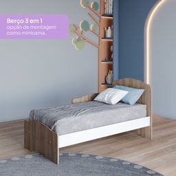 Quarto de Bebê com Guarda-Roupa 3 Portas Cômoda e Berço Faz de Conta Espresso Móveis - 12