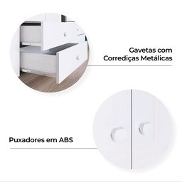 Quarto de Bebê com Guarda-Roupa 3 Portas Cômoda e Berço Faz de Conta Espresso Móveis - 19