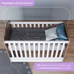 Quarto de Bebê com Guarda-Roupa 3 Portas Cômoda e Berço Faz de Conta Espresso Móveis - 10