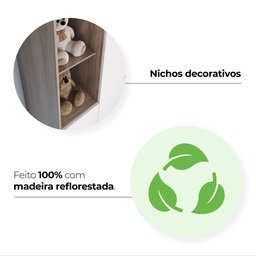 Quarto de Bebê com Guarda-Roupa 3 Portas Cômoda e Berço Faz de Conta Espresso Móveis - 20