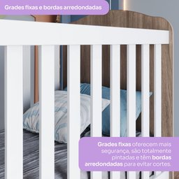 Quarto de Bebê com Guarda-Roupa 3 Portas Cômoda e Berço Faz de Conta Espresso Móveis - 9