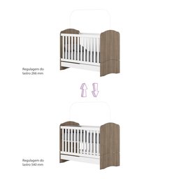 Quarto de Bebê com Guarda-Roupa 3 Portas Cômoda e Berço Faz de Conta Espresso Móveis - 6