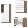 Quarto de Bebê com Guarda-Roupa 3 Portas Cômoda e Berço Faz de Conta Espresso Móveis - 2