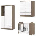 Ver imagem 1 de Quarto de Bebê com Guarda-Roupa 3 Portas Cômoda e Berço Faz de Conta Espresso Móveis