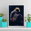 Ver imagem 1 de Quadro Homem Tocando Acordeon 24x18cm:Madeira branca