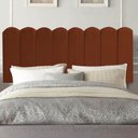Ver imagem 1 de Painel Estofado Alanis King Size Madeira Maciça Suede Terracota Gat Magazine 195cm