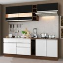 Ver imagem 1 de Armário de Cozinha Completa 220cm Rustic/Branco/Preto Parma Madesa 02