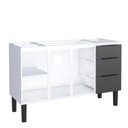 Ver imagem 2 de Gabinete de Aço Para Pia 140cm 3 Portas 3 Gavetas Jupter Cozimax Preto